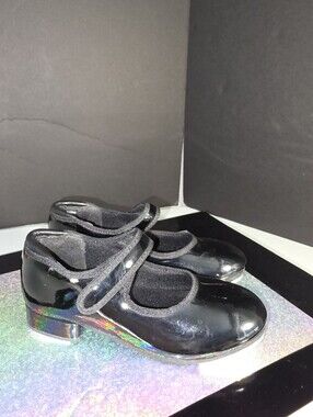 Weissman Tap/ Jazz Shoes Black Patent Child Sz 11 Mary Jane Secure Strap W2500